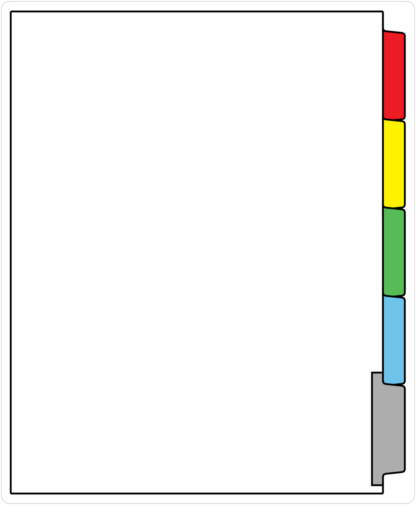 DocuCopy 3231 Laminated Index Tabs 90 Lb. Paper 1/5 Cut Reverse Collated No Holes Multi-Color