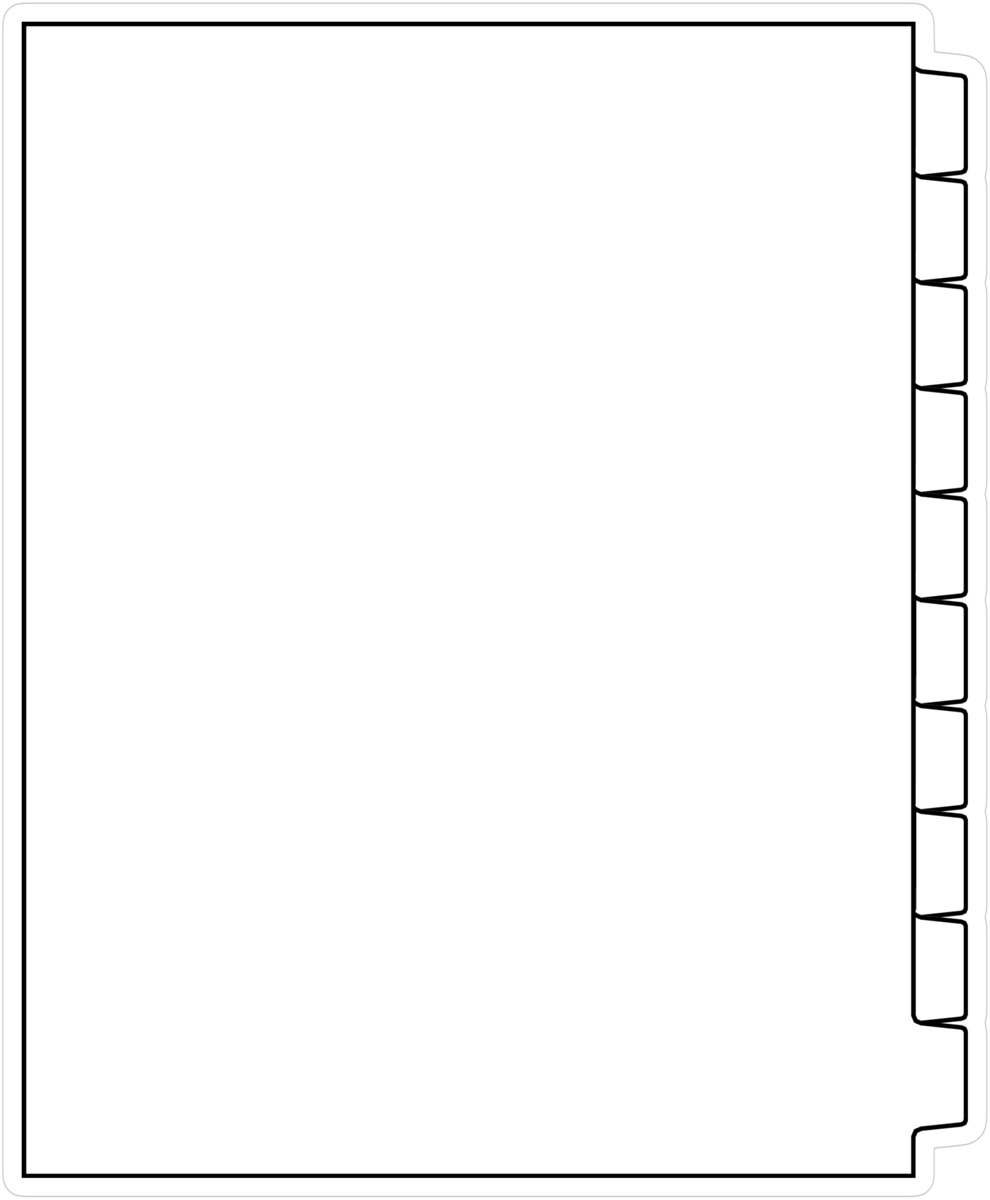 DocuCopy 1055 Index Tabs 90 Lb. Paper 1/10 Cut Reverse Collated No Holes