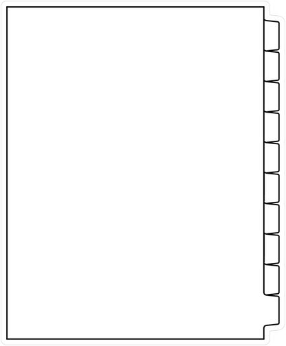 DocuCopy 1055 Index Tabs 90 Lb. Paper 1/10 Cut Reverse Collated No Holes