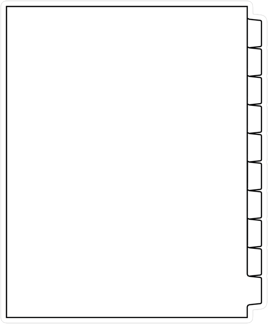 DocuCopy 1055 Index Tabs 90 Lb. Paper 1/10 Cut Reverse Collated No Holes