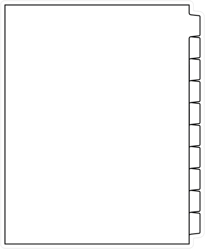 DocuCopy 1052 Index Tabs 90 Lb. Paper 1/10 Cut Straight Collated No Holes