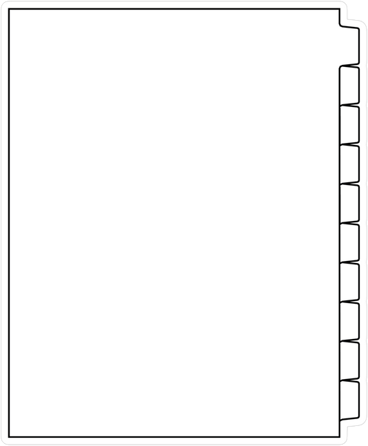 DocuCopy 1052 Index Tabs 90 Lb. Paper 1/10 Cut Straight Collated No Holes
