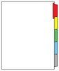 DocuCopy 199829126 Laminated Index Tabs 90 Lb. Paper 1/5 Cut Straight Collated No Holes Multi-Color