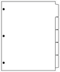 DocuCopy 1028 Index Tabs 90 Lb. Paper 1/5 Cut Straight Collated 3 Holes
