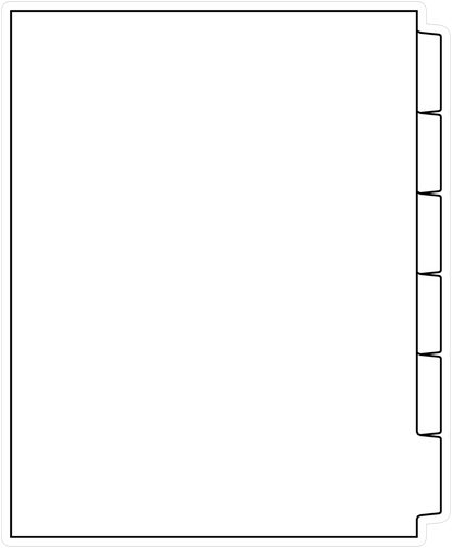 DocuCopy 1037 Index Tabs 90 Lb. Paper 1/6 Cut Reverse Collated No Holes