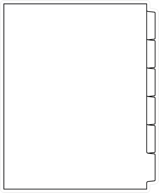 DocuCopy 1037 Index Tabs 90 Lb. Paper 1/6 Cut Reverse Collated No Holes