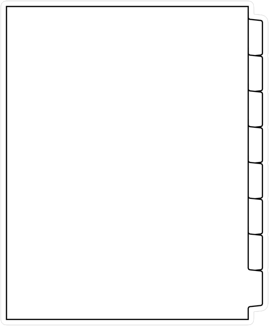 DocuCopy 1047 Index Tabs 90 Lb. Paper 1/8 Cut Reverse Collated No Holes