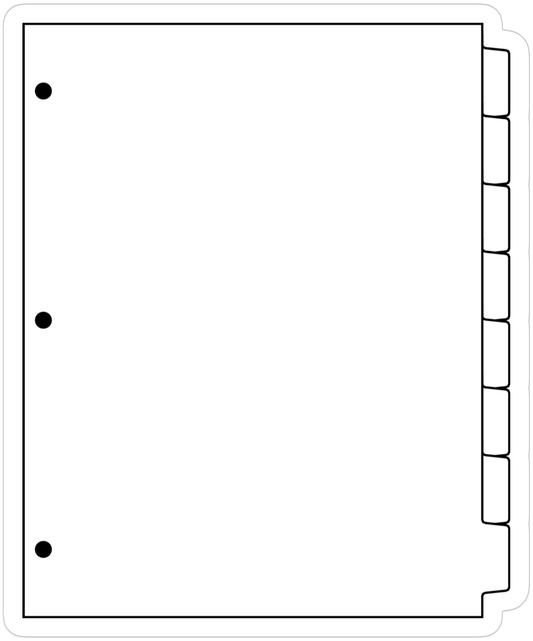 DocuCopy 1048 Index Tabs 90 Lb. Paper 1/8 Cut Reverse Collated 3 Holes