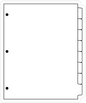 DocuCopy 1048 Index Tabs 90 Lb. Paper 1/8 Cut Reverse Collated 3 Holes